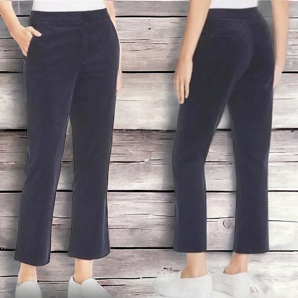 Joie dark navy stretch corduroy wide leg slacks pants trousers 8 - Picture 9 of 10